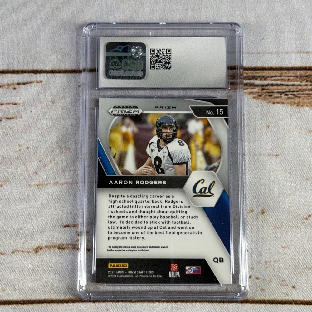 2021 Panini Prizm Draft Picks Aaron Rodgers #15 Red Ice CSG 10 Cert 1027881172